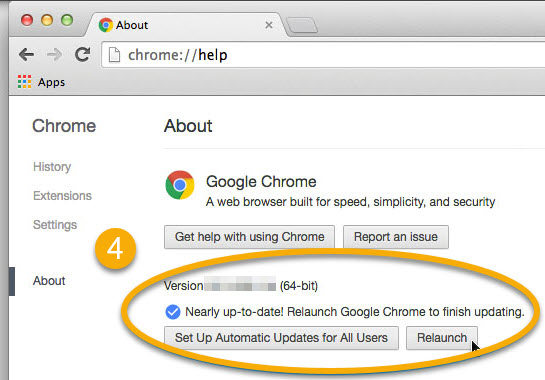 update browser for chrome on a mac